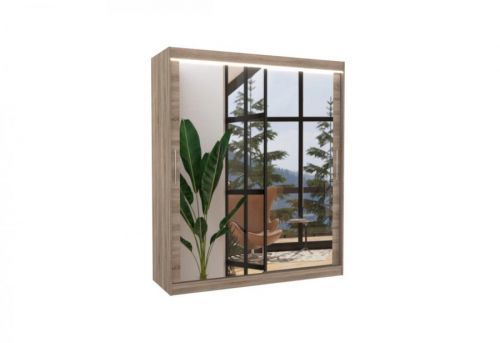 Expedo Posuvná skriňa so zrkadlom RAPID, 150x200x58, trufla