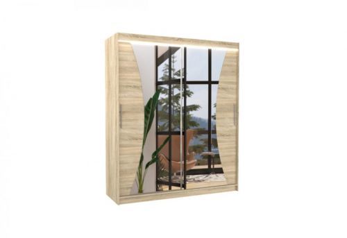 Expedo Posuvná skriňa so zrkadlom SWIFT, 180x215x58, sonoma