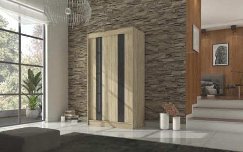 Expedo Šatní skříň KARENA, 120x215x61, sonoma/čierna