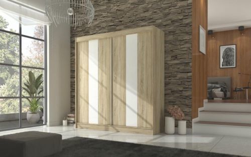 Expedo Šatní skříň KARENA, 200x215x61, sonoma/biela