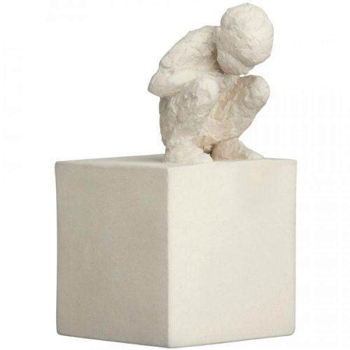 Kameninová figúrka THE ZVEDAVÝ JEDEN Kähler 12,5 cm biela
