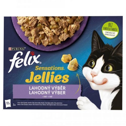 FELIX Sensations Jellies Multipack 12x85g jahňacia/makrela/treska/morka v och. želé