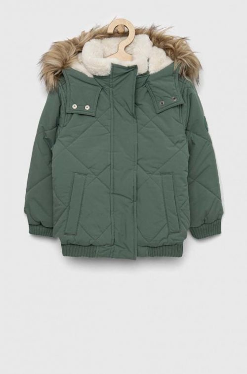 Detská bunda Abercrombie & Fitch zelená farba