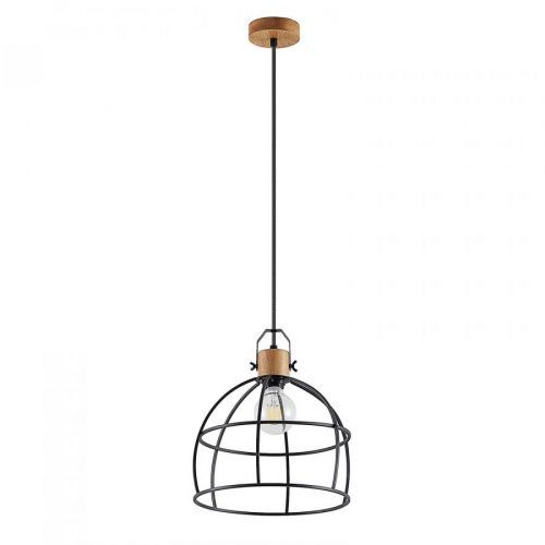Lindby Flintos závesná lampa, 1-pl., drevo svetlá