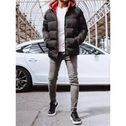 Reversible men's winter jacket black Dstreet TX4217
