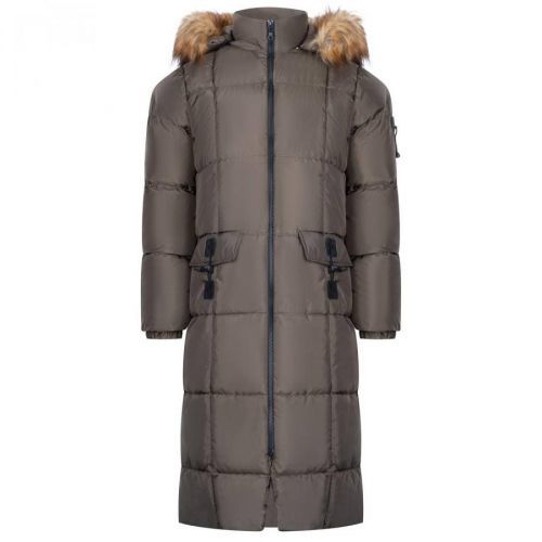 Z6706 DEWBERRY LADY COAT-DARK KHAKI