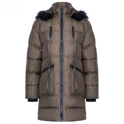 Z6763 DEWBERRY LADY COAT-DARK KHAKI