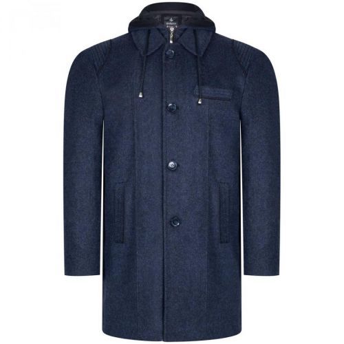 PLT8335 DEWBERRY MEN'S COAT-LIGHT DIAGONAL BLACK-BLUE