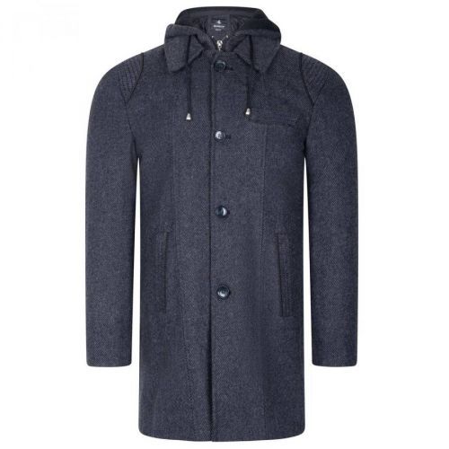 PLT8335 DEWBERRY MEN'S COAT-LIGHT DIAGONAL BLACK-ANTHRACITE