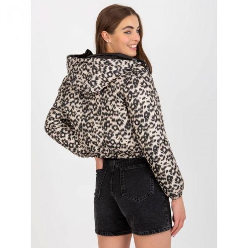 Black reversible short quilted jacket with pockets