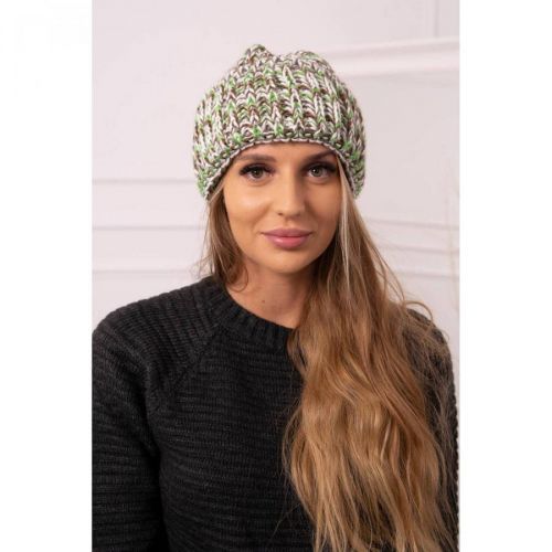 Cap with turn up Klara K311 green + brown