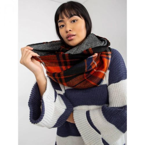 Orange and black checkered chimney scarf