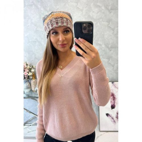 Cap with fleece Monika K256 mustard+brown