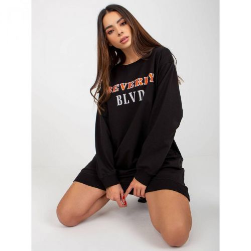 Black cotton sweatshirt with a print