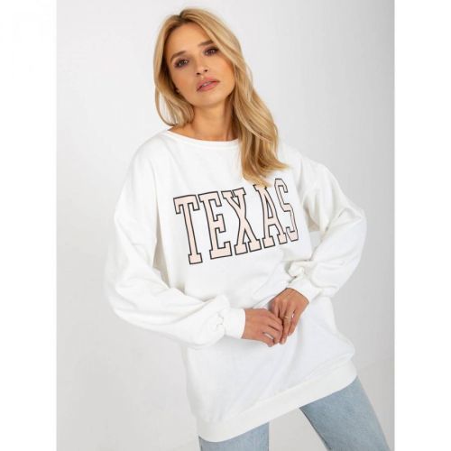 Ecru long printed sweatshirt