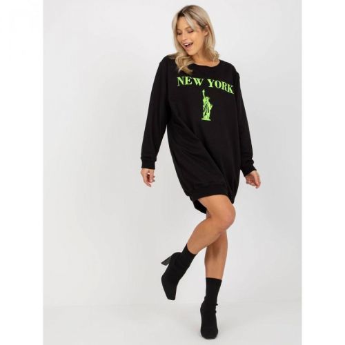 Black and green oversize long sweatshirt