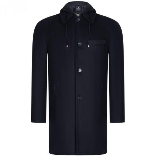 PLT8335 DEWBERRY MEN'S COAT-LIGHT DIAGONAL BLACK