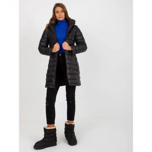 Black reversible transitional jacket with quilting