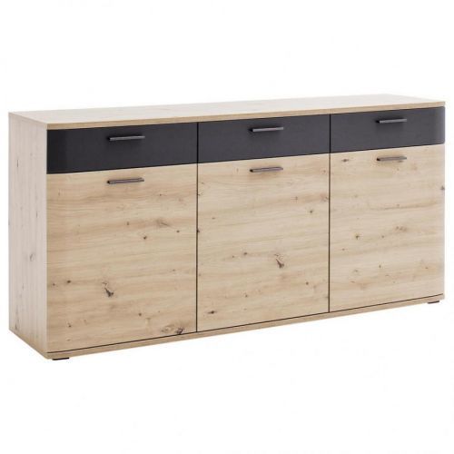 Livetastic ŠIROKÁ KOMODA, antracitová, farby duba, 180/85/43 cm