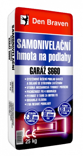 DEN BRAVEN - Samonivelačná hmota na podlahy GARÁŽ S660 šedá 25 kg