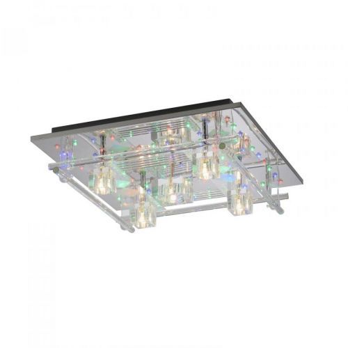 Stropné LED svetlo Kemal 2.0, chróm s RGB
