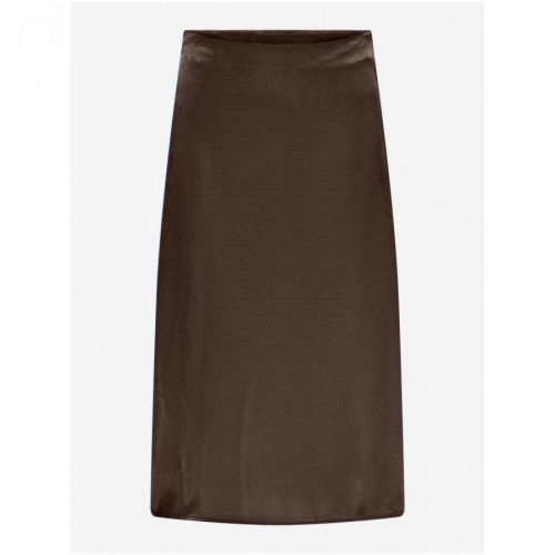 Dark brown ladies satin skirt ONLY Mille - Women