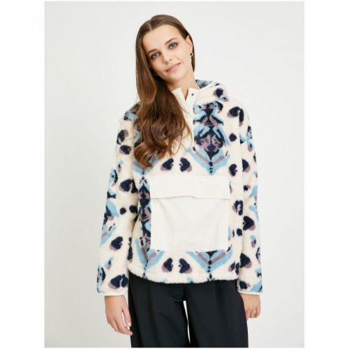 Blue-cream Women's Patterned Jacket Picture D - Women