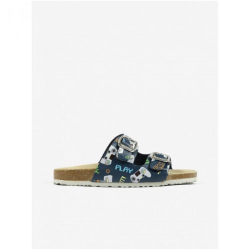 Dark blue boys patterned slippers Richter - Boys