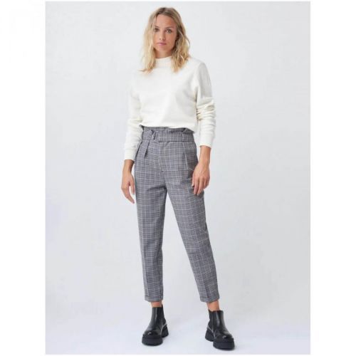 Grey Checkered Shortened Trousers Salsa Jeans - Ladies