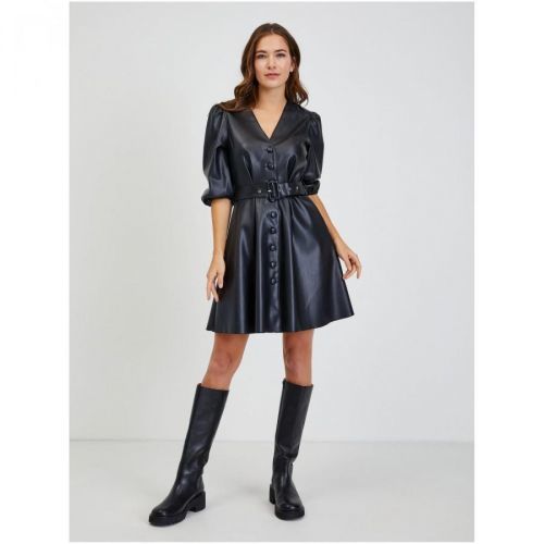 Black Leatherette Dress with Strap ORSAY - Ladies