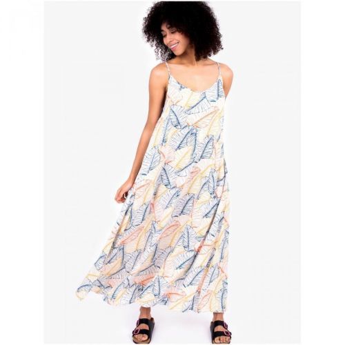 White Women's Patterned Long Dress on Straps Brakeburn - Women