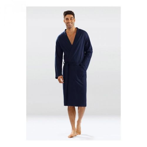 DKaren Man's Male Housecoat Harry Navy Blue