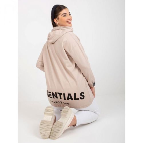 Plus size beige sweatshirt with pockets