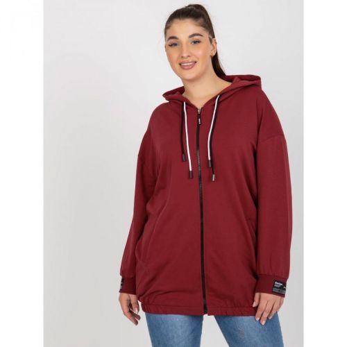 Plus size maroon sweatshirt with a print on the back