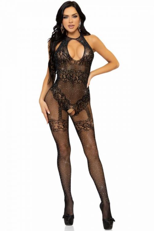 Čierny bodystockings 89305