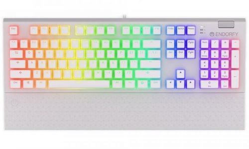 Endorfy herná klávesnica Omnis OWH Pudd.Kaihl BL RGB / USB / blue switch / drôtová /mechanická/US layout/biela RGB