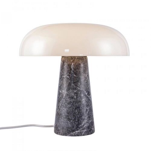 Stolová lampa Glossy, sivá/opálová biela