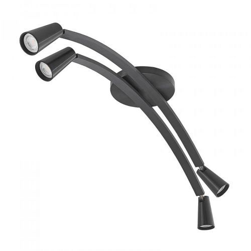 Lucande Velanoris stropné svietidlo, 4-pl. čierna