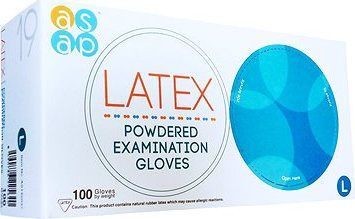 ASAP Latexové rukavice s púdrom 100 ks L