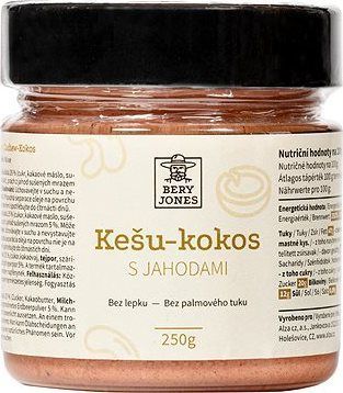 Bery Jones Kešu krém s kokosom a jahodami 250g