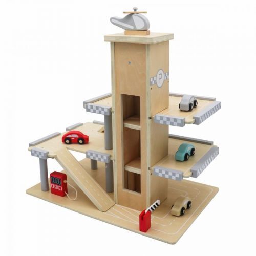 Velká dřevěná garáž ECOTOYS s auty