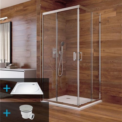 MEREO - Sprchovací kút, LIMA, štvorec, 80 cm, chróm ALU, sklo Číre CK608A33KM