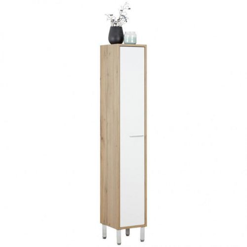 Stylife VYSOKÁ SKRINKA, biela, farby duba, 25/152/30 cm