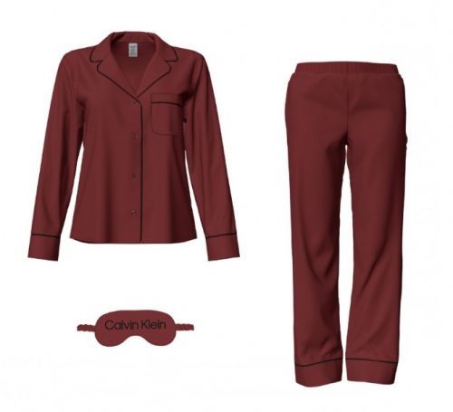 Dámske pyžamo QS6551E XKG bordová - Calvin Klein M bordó