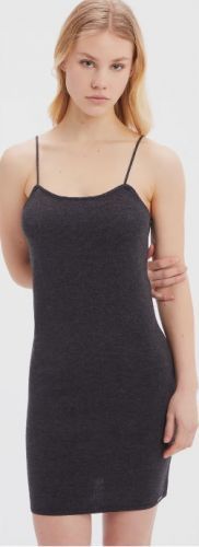 Dámske šaty na spanie QS6838E P7I tm.šedá - Calvin Klein S tmavě šedá