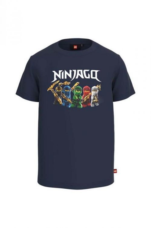Detské bavlnené tričko Lego x Ninjago tmavomodrá farba