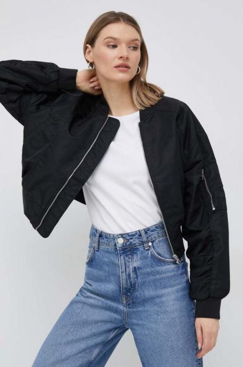 Bunda Calvin Klein Jeans dámsky, čierna farba, prechodná
