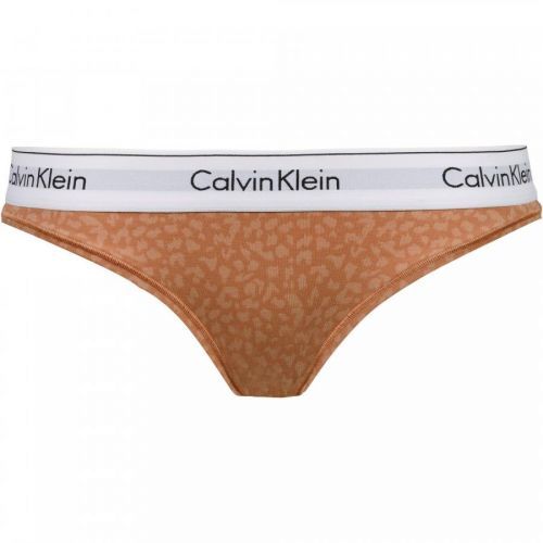 Dámske nohavičky F3787E 796 hnedá/vzor - Calvin Klein M hnědá/vzor