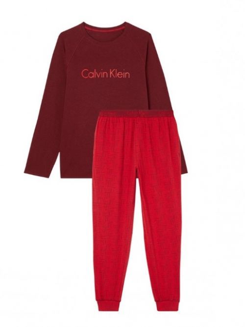 Pánsky pyžamový set NM1592E 6NJ bordo/červená - Calvin Klein M bordó/červená