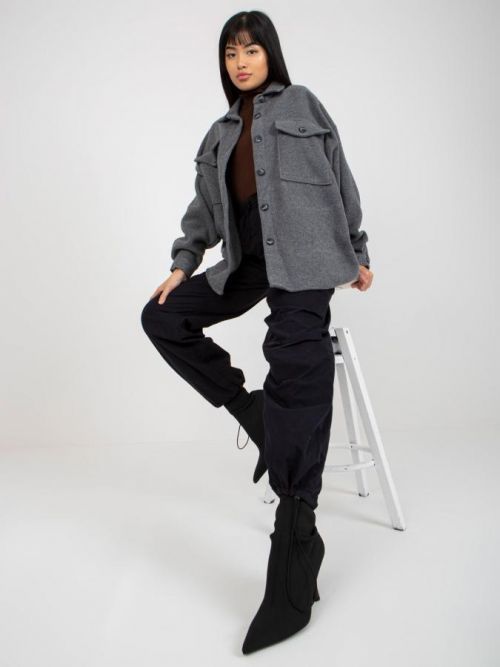 Košeľa DN KS 4005.99P tmavo šedá S